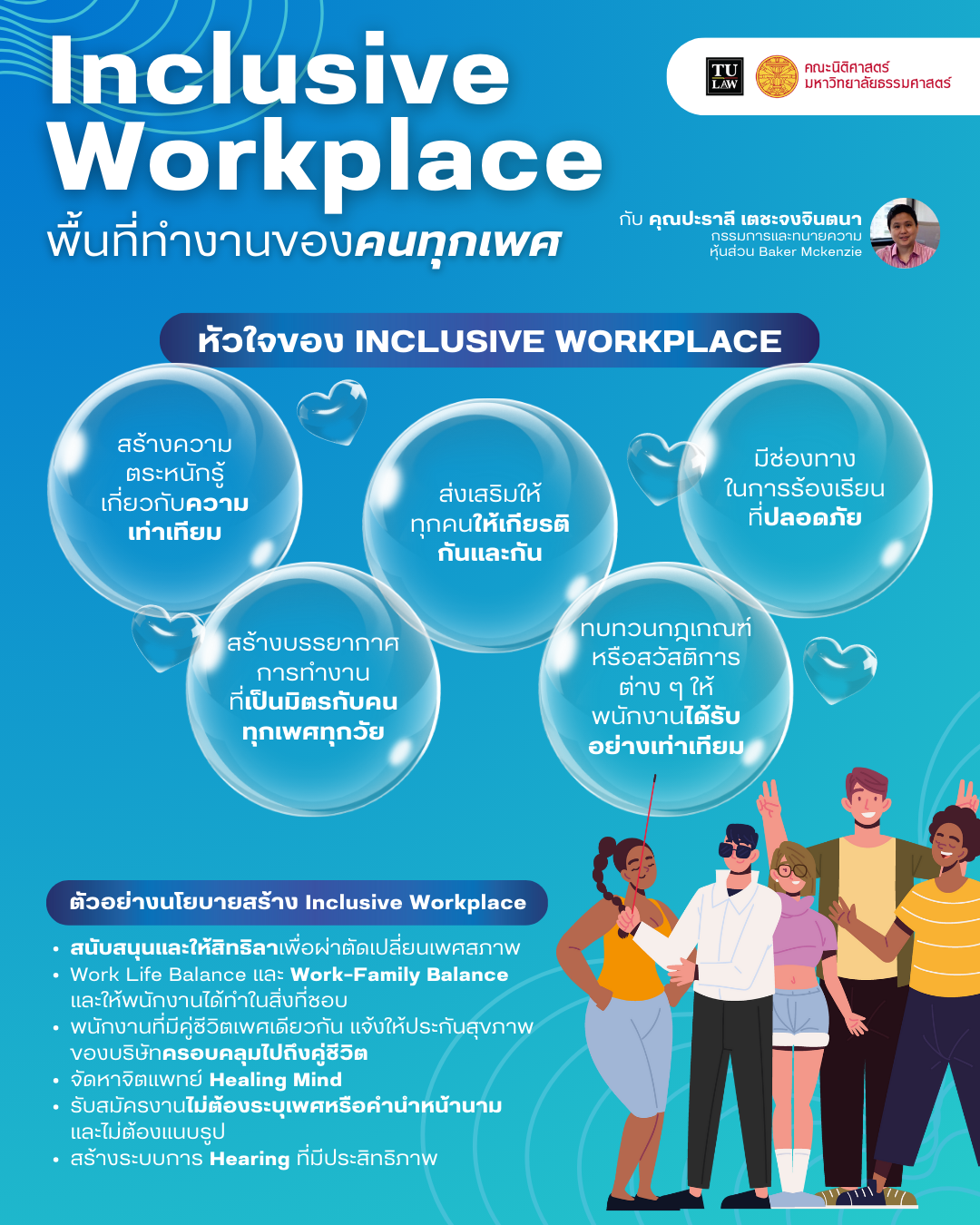 ความรู้ทางกฎหมายหลากหลายและเข้าใจง่าย ชุดที่ 88 : “Inclusive workplace พื้นที่ทำงานของคนทุกเพศ”